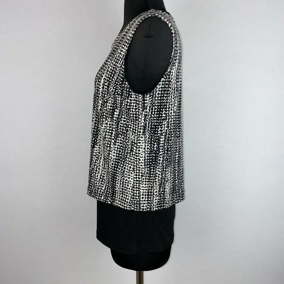 T Tahari S Double Layer Patterned Tank Top - Picture 4 of 6